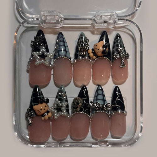 Spooky HELLO KITTY Press On Nails